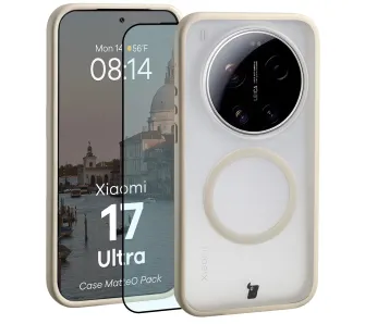 Szkło hartowane Bizon MatteO Pack do Xiaomi 17 Ultra Beżowy