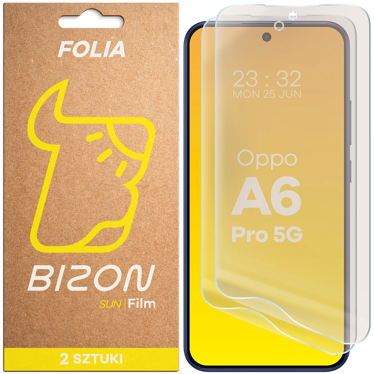 Folia ochronna Bizon matowa Film Sun Duo do Oppo A6 Pro 5G 2 sztuki