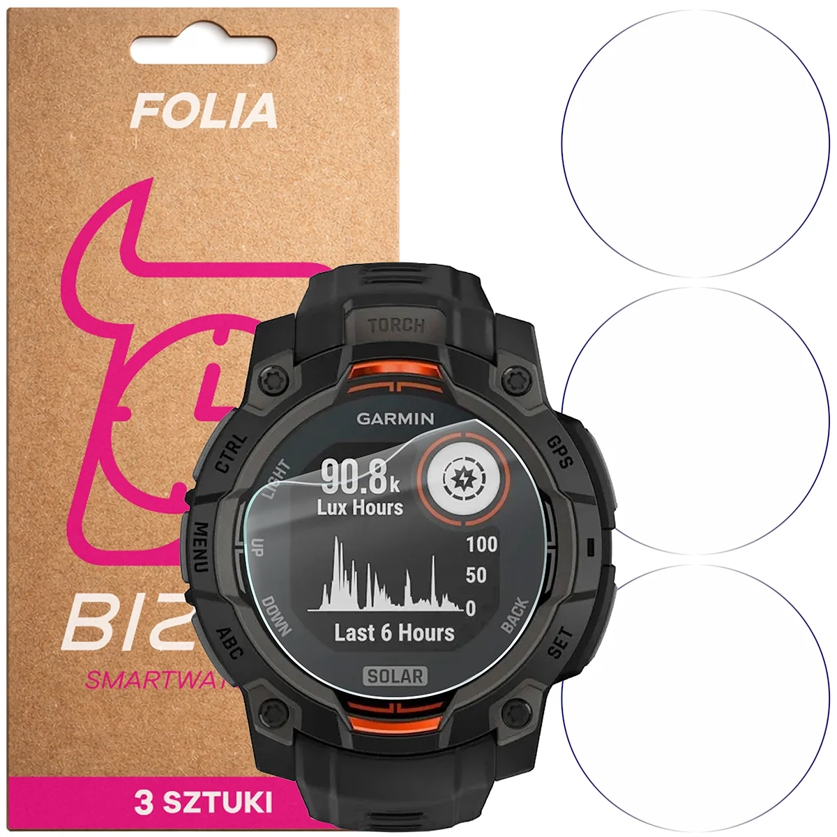 Folia hydrożelowa Bizon Watch Film HydroFlex do Garmin Instinct 3 45 mm Solar