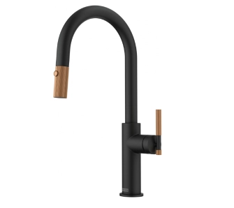 Bateria Franke Maris Stripes J pull-out Czarny mat/miedziany Mosiądz