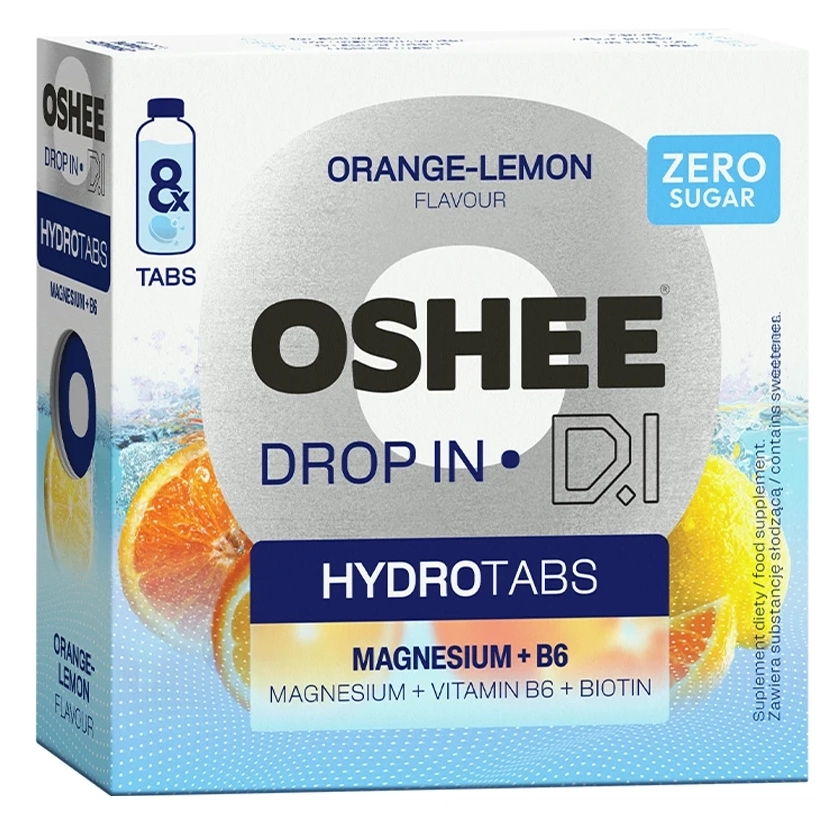 Tabletki OSHEE Drop in Magnez + B6 Cytryna Pomarańcza 8szt.