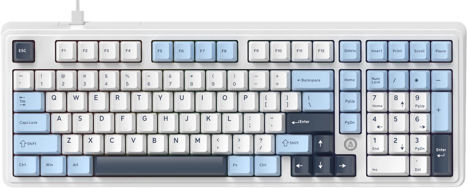 Klawiatura magnetyczna Ajazz AK980 MAX Biało-Niebieski