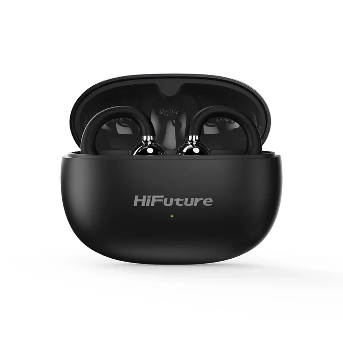 Słuchawki bezprzewodowe HiFuture FlexClip Open Ear AI ENC Konstrukcja Klipsa Przewodnictwo Powietrzne Bluetooth 5.4 Czarny