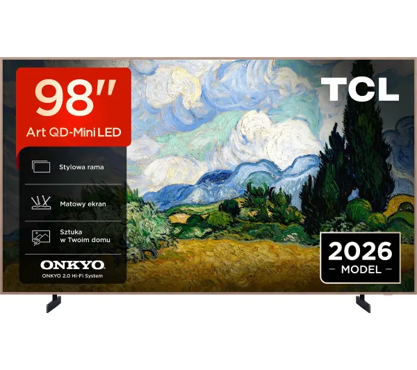 Telewizor TCL NXTVision 98A400 Pro 98" QD-Mini LED 4K 144Hz Google TV Funkcje AI Dolby Vision Dolby Atmos DTS-X HDMI 2.1 DVB-T2