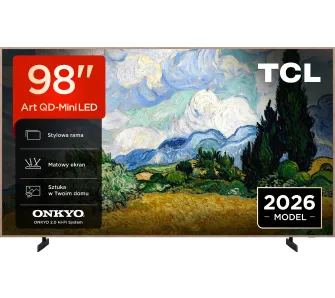 Telewizor TCL NXTVision 98A400 Pro 98" QD-Mini LED 4K 144Hz Google TV Funkcje AI Dolby Vision Dolby Atmos DTS-X HDMI 2.1 DVB-T2