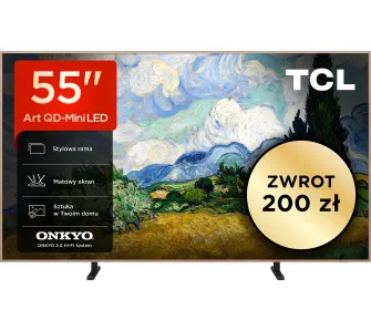 Telewizor TCL NXTVision 55A400 Pro 55" QD-Mini LED 4K 144Hz Google TV Funkcje AI Dolby Vision Dolby Atmos DTS-X HDMI 2.1 DVB-T2