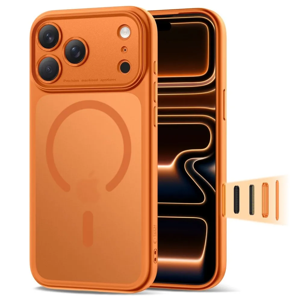 Etui Tech-Protect Magpeak MagSafe CC do iPhone 17 Pro Max Pomarańczowy
