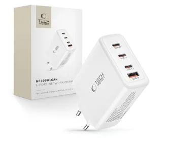 Ładowarka sieciowa Tech-Protect NC100W-GAN QC3.0 PD USB-A 3x USB-C 100W Biały