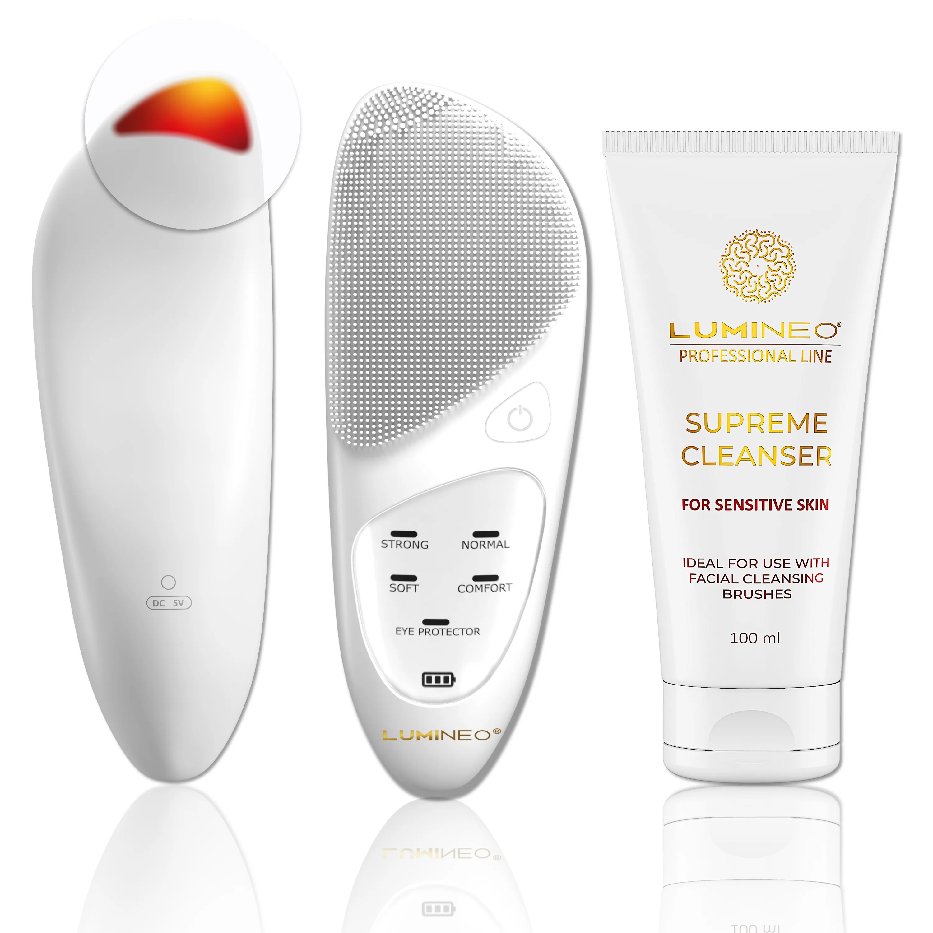 Szczoteczka do twarzy Lumineo Sonic + Żel do skóry wrażliwej 100ml