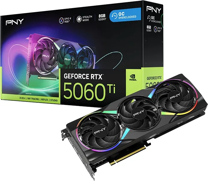 Karta graficzna PNY GeForce RTX 5060 Ti EPIC-X RGB Overclocked Triple Fan 8GB GDDR7 128bit DLSS 4