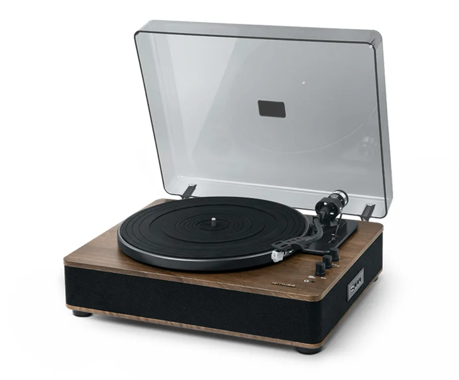 Gramofon Muse MT-107 BTO Półautomatyczny Napęd paskowy Przedwzmacniacz Bluetooth Out Brązowo-czarny