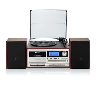 Gramofon Roadstar HIF-8892EBT Półautomatyczny Przedwzmacniacz Bluetooth Odtwarzacz CD Magnetofon Brązowy