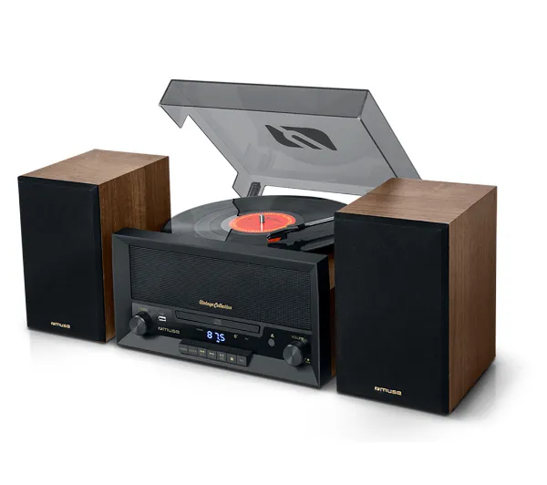 Muse MT-120 MB Manualny Napęd paskowy Przedwzmacniacz Bluetooth Brązowo-czarny