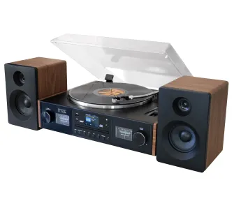 Wieża Soundmaster PL920 25W Bluetooth Radio FM DAB+ Gramofon Brązowo-czarny