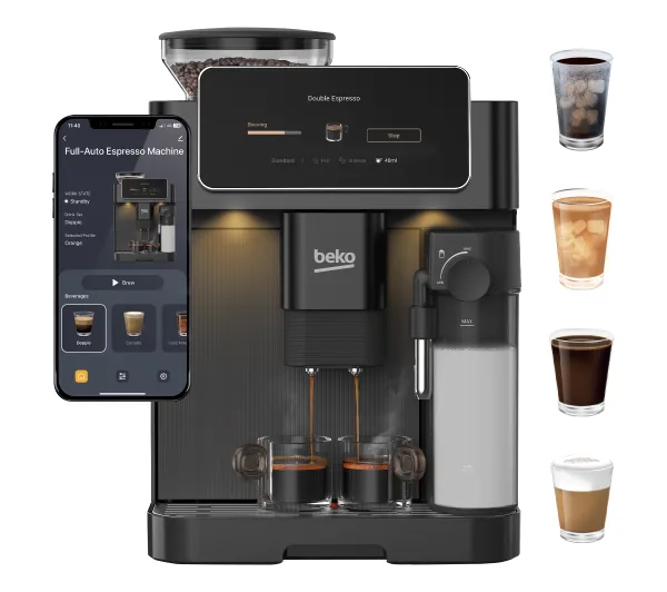 Ekspresy do kawy ciśnieniowe - Beko CaffeExperto CEG8564B Kawa mrożona Szerokość 27,5cm