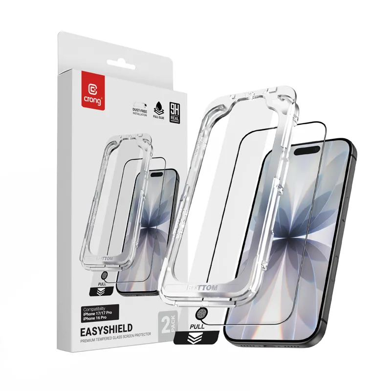 Szkło hartowane Crong EasyShield 2-Pack z aplikatorem do iPhone 17 / iPhone 17 Pro / iPhone 16 Pro