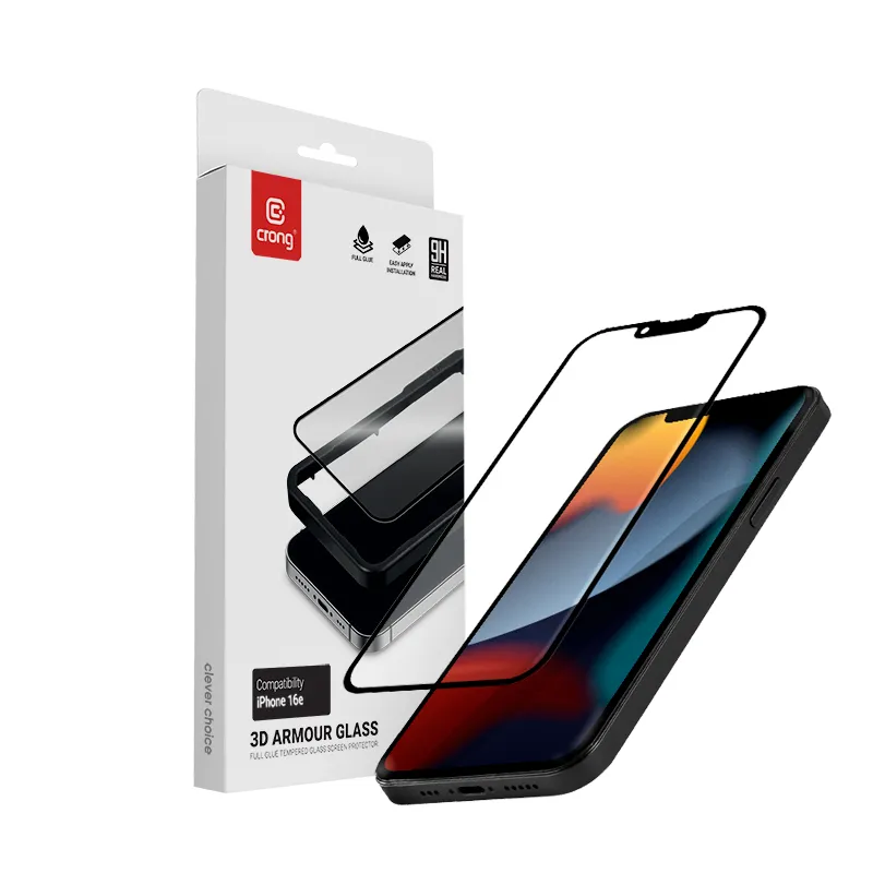Szkło hartowane Crong 3D Armour Glass do iPhone 17e / 16e / 14 / 13 / 13 Pro
