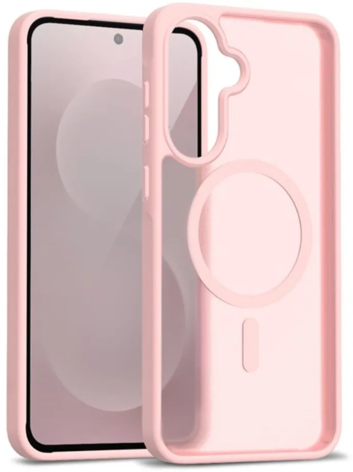 Etui Crong Hybrid Matte Magnetic MagSafe do Galaxy A56 Różowy