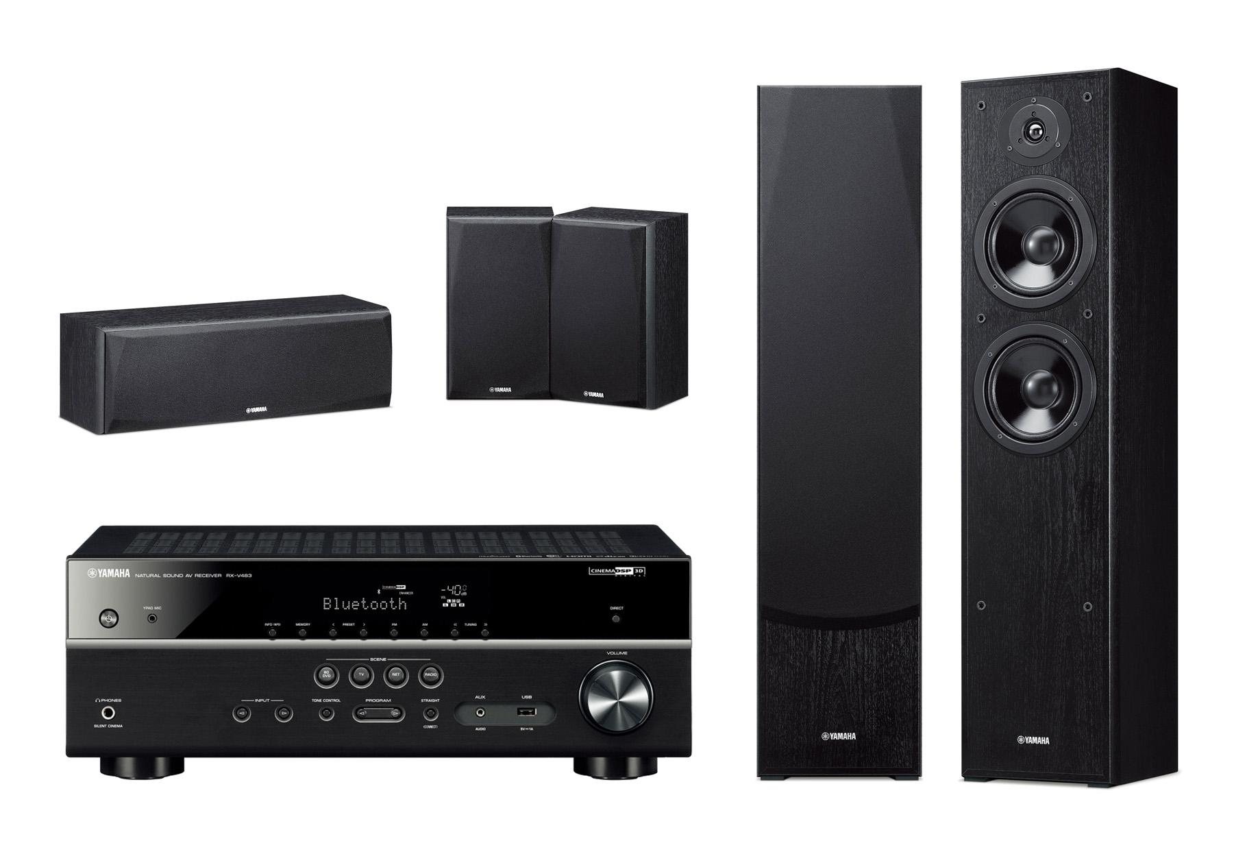 Zestaw kina Yamaha MusicCast RX-V483, NS-F51/NS-P51 (czarny)
