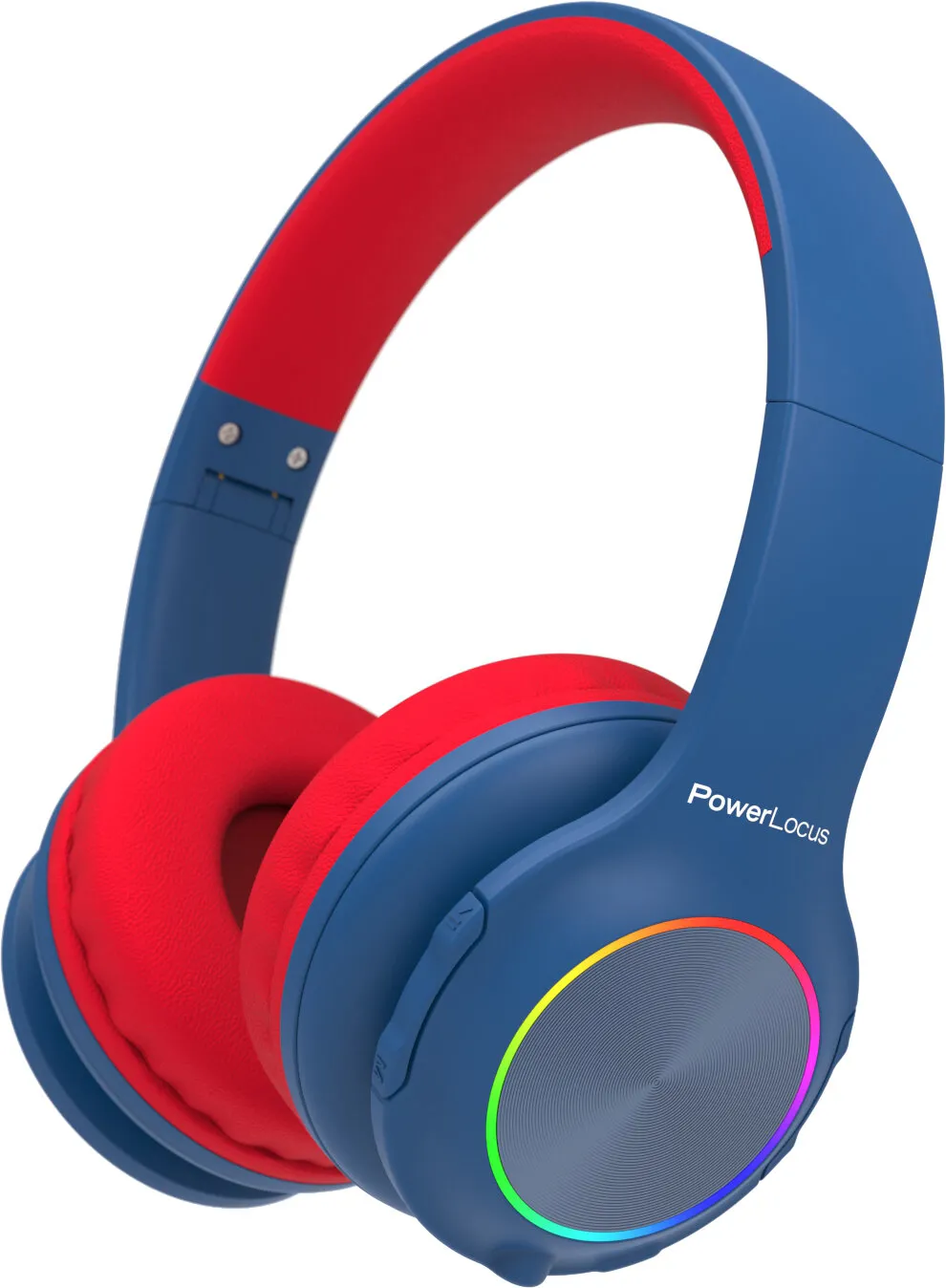 Słuchawki bezprzewodowe PowerLocus Pled Nauszne Dla Dzieci Bluetooth 5.3 Niebiesko-czerwony