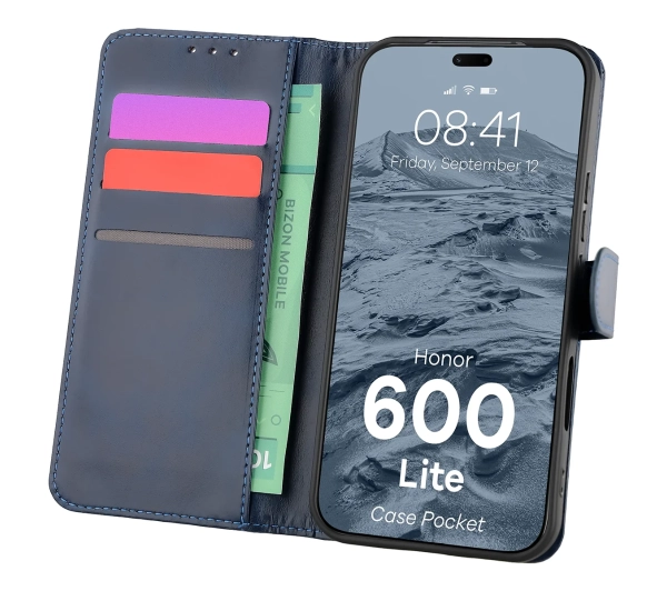 Bizon Case Pocket do Honor 600 Lite 5G Granatowy