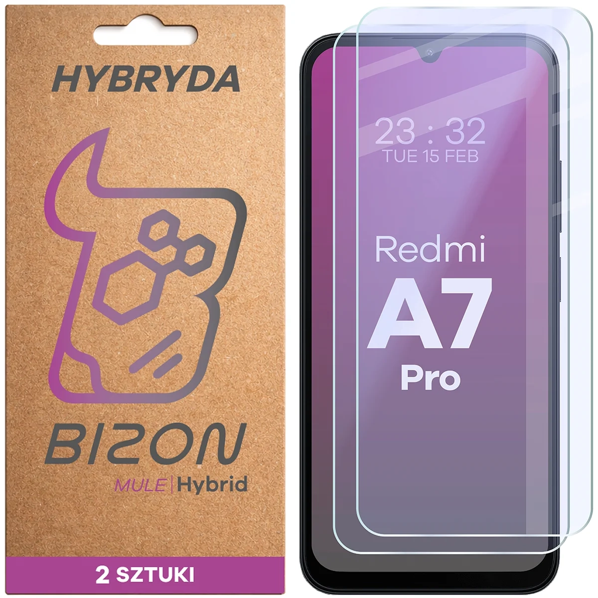 Szkło hybrydowe Bizon elastyczne Hybrid Mule Duo do Xiaomi Redmi A7 Pro 4G 2 sztuki