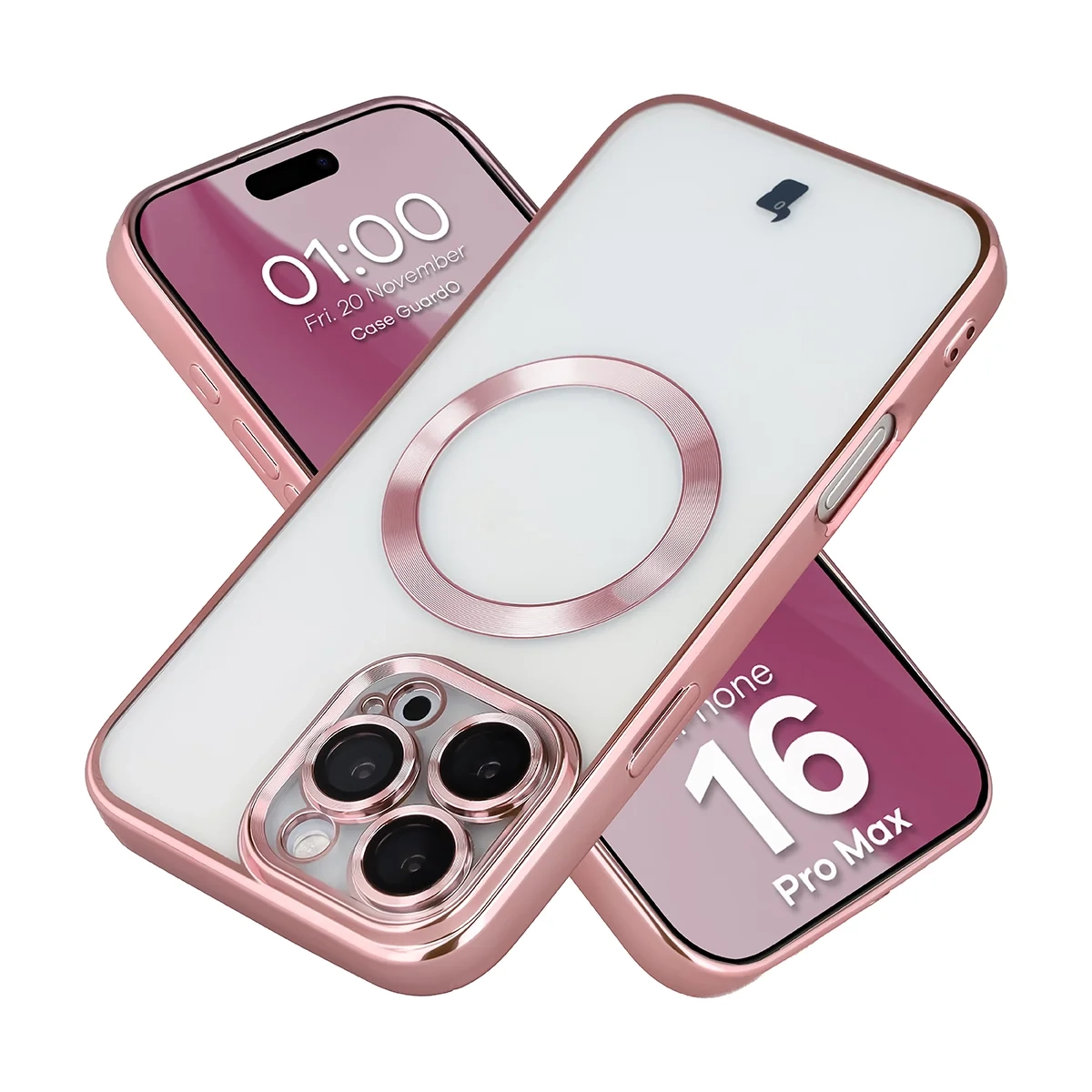 Etui Bizon Case GuardO do iPhone 16 Pro Max Jasnoróżowy