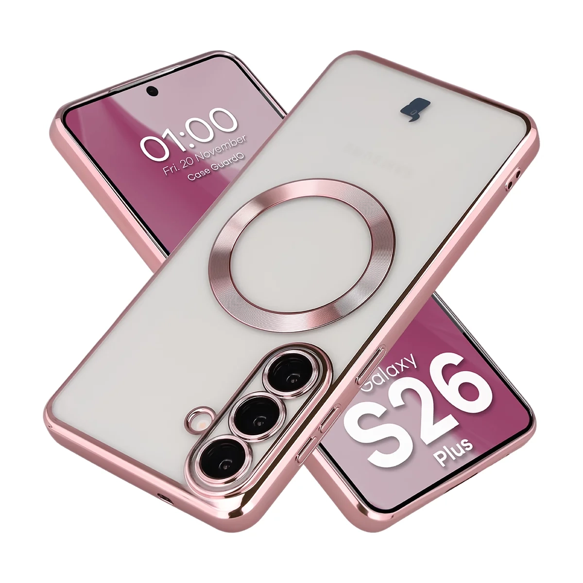 Etui Bizon Case GuardO do Galaxy S26 Plus Jasnoróżowy