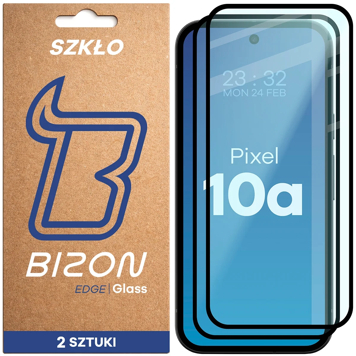 Szkło hartowane Bizon z ramką Glass Edge Duo do Google Pixel 10a 2 sztuki