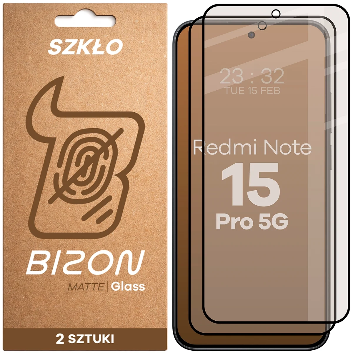 Szkło hartowane Bizon matowe Glass Matte Duo do Xiaomi Redmi Note 15 Pro 5G 2 sztuki