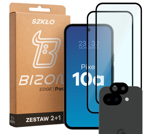Bizon 2x Szkło + szybka na aparat Glass Edge Pack do Google Pixel 10a