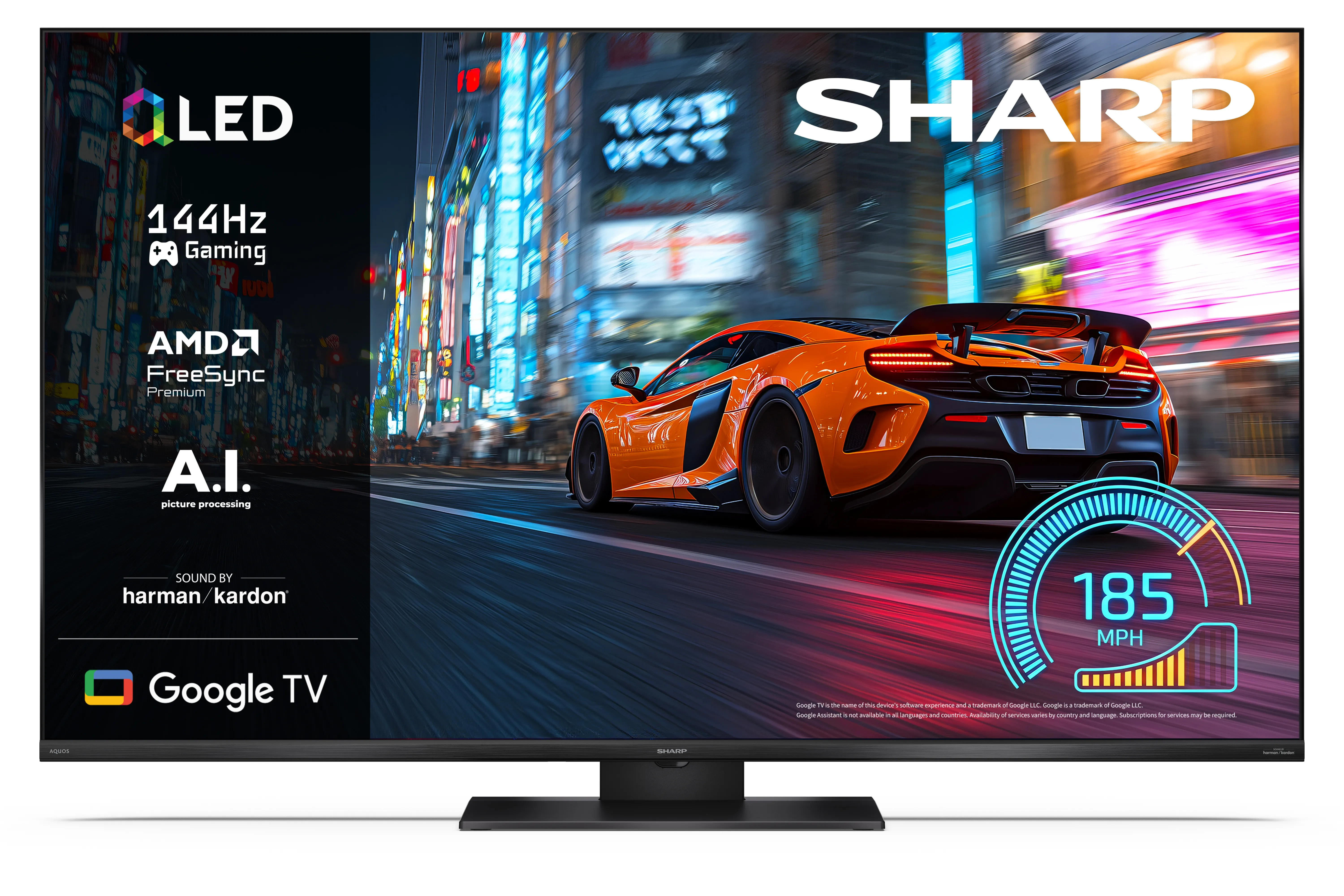 Telewizor Sharp 55JR7765E 55" QLED 4K 144Hz Google TV Dolby Vision Dolby Atmos Funkcje AI HDMI 2.1 DVB-T2