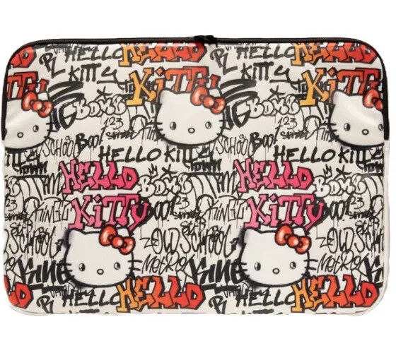 Etui na laptop Hello Kitty Zip PU Tags Graffiti 14" Kolorowy