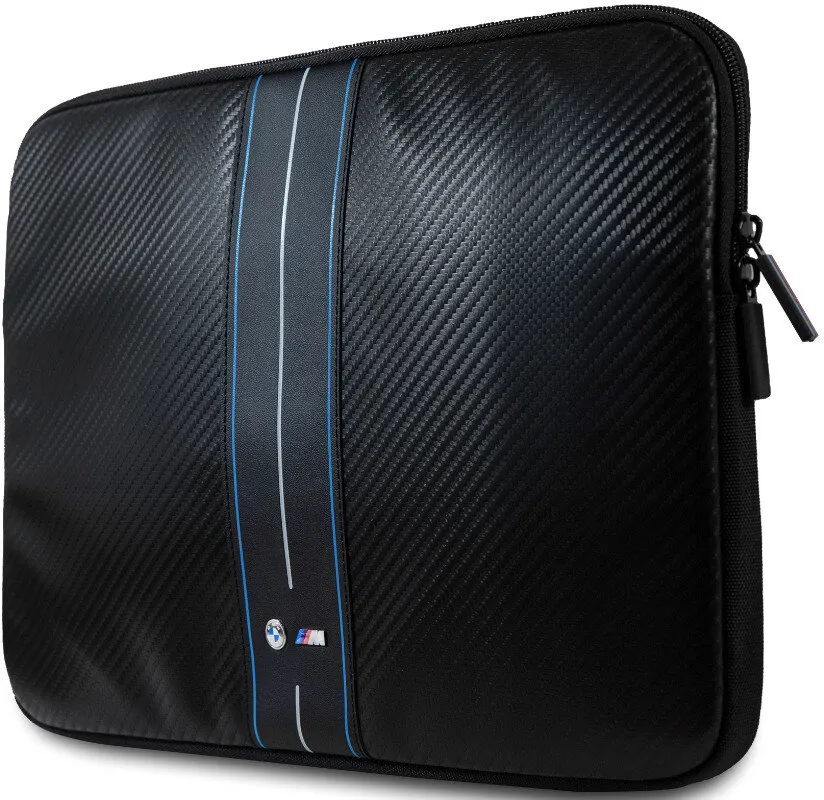 Etui na laptop BMW Carbon Blue Stripes 16" Czarny