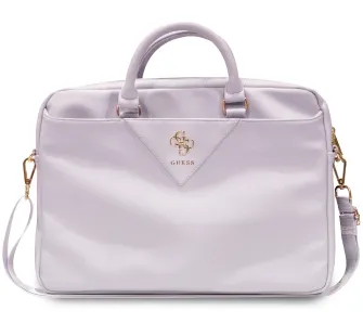 Torba na laptopa Guess ZIP Leather Triangle 16" Fioletowy