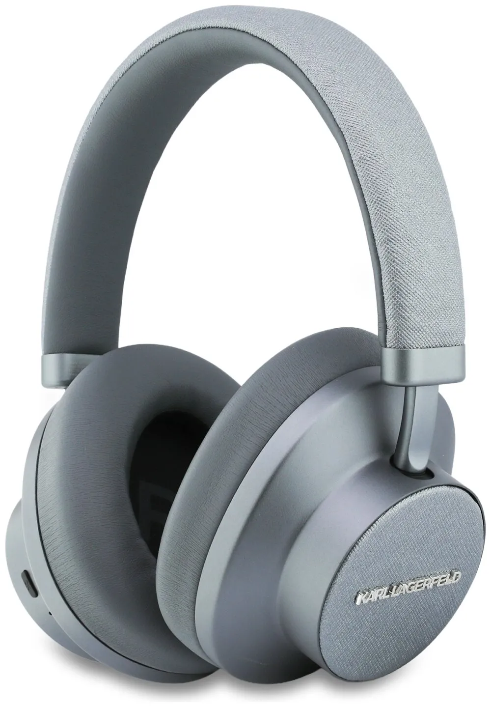 Słuchawki bezprzewodowe Karl Lagerfeld Saffiano Elongated ANC Nauszne Bluetooth 5.4 Szary