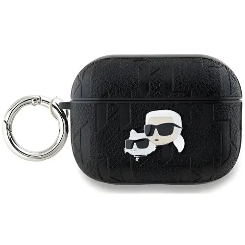 Etui na słuchawki Karl Lagerfeld Monogram Karl & Choupette Head do Apple AirPods Pro 2 Czarny
