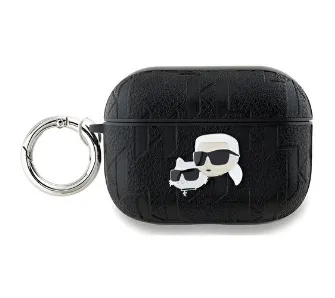 Etui na słuchawki Karl Lagerfeld Monogram Karl & Choupette Head do Apple AirPods Pro 2 Czarny