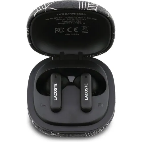 Słuchawki bezprzewodowe Lacoste Monogram The Blend ANC Dokanałowe Bluetooth Czarny