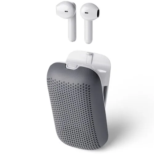 Słuchawki bezprzewodowe Lexon Speakerbuds LA127G Douszne Bluetooth Szaro-biały