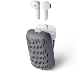 Słuchawki bezprzewodowe Lexon Speakerbuds LA127G Douszne Bluetooth Szaro-biały