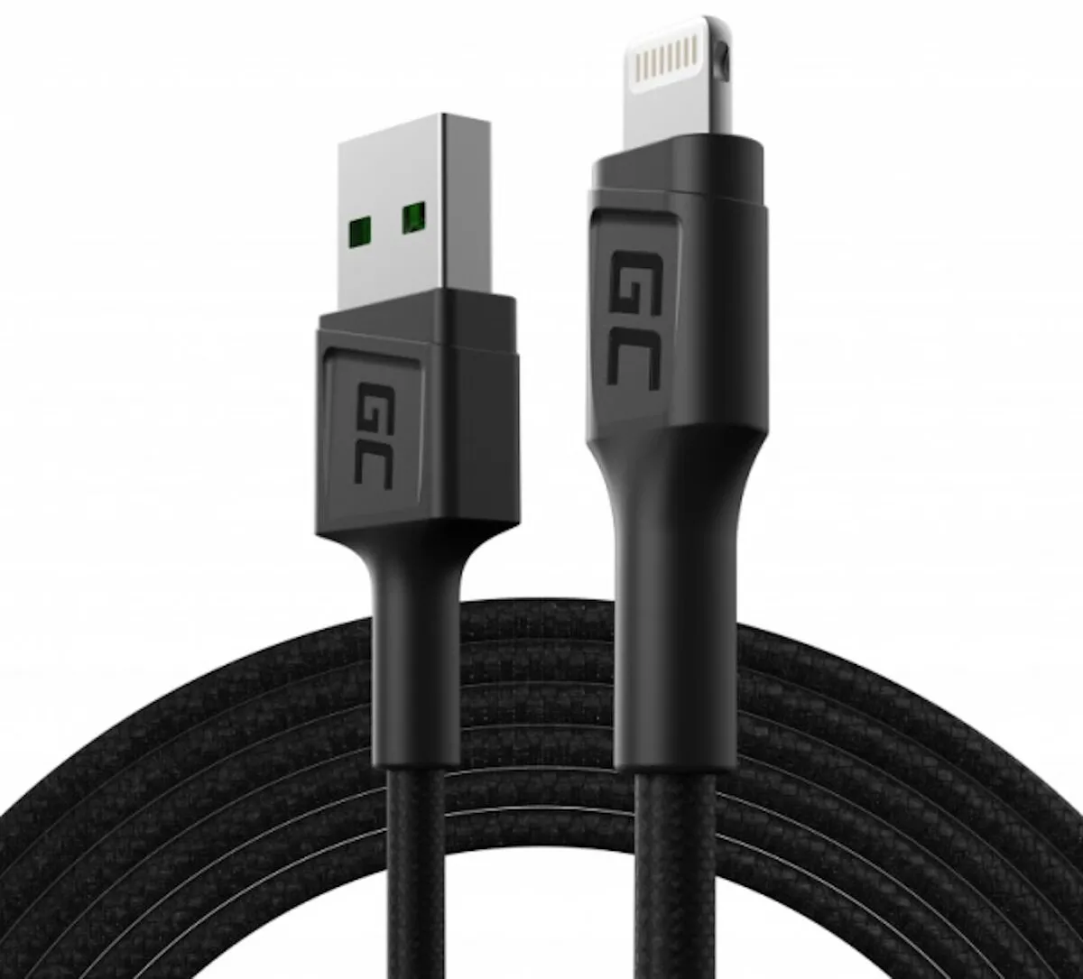 Kabel Green Cell KABGC21 USB-A do Lightning 1,2m Czarny