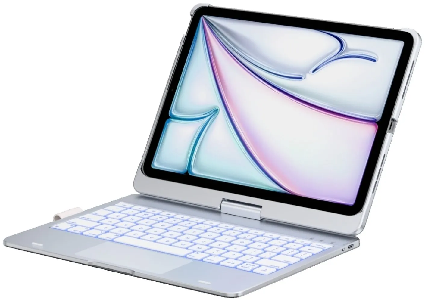 Etui Typecase Flexbook Touch z klawiaturą do iPad Pro 11" M4 2024 / M5 2025 Srebrny
