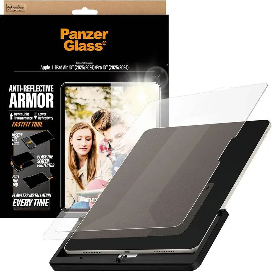 Szkło hartowane PanzerGlass Anti-Reflective Armor FastFit do iPad Air 13" M4/M3/M2 / Pro 13" 2024