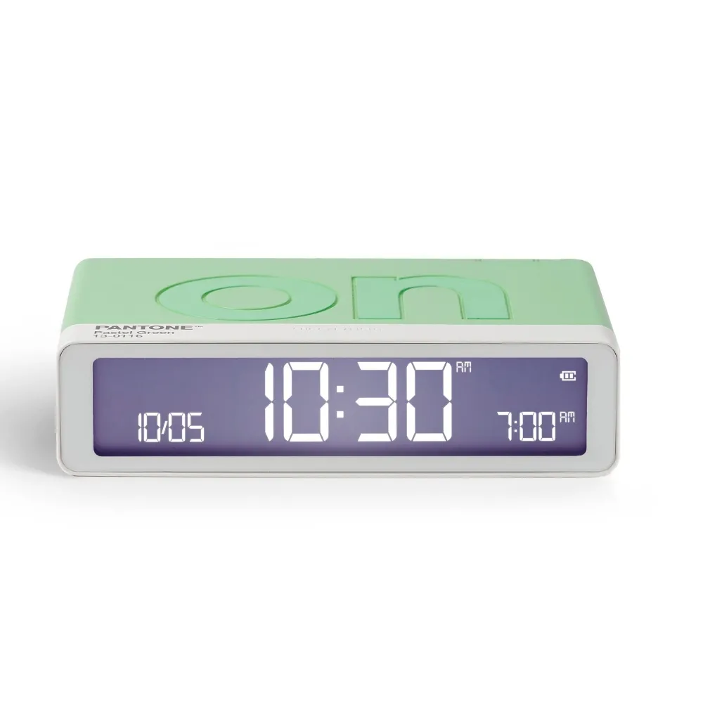 Budzik Lexon Flip Classic X Pantone Mint LR157PT-M Miętowy