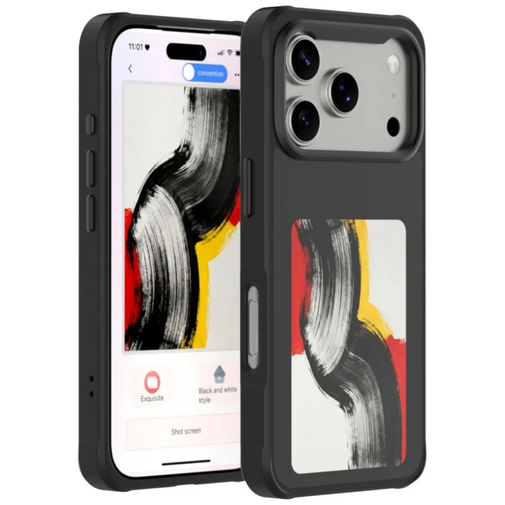 Etui 4smarts E-Ink z wyświetlaczem NFC Qi2 do iPhone 17 Pro Czarny