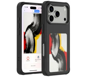 Etui 4smarts E-Ink z wyświetlaczem NFC Qi2 do iPhone 17 Pro Czarny