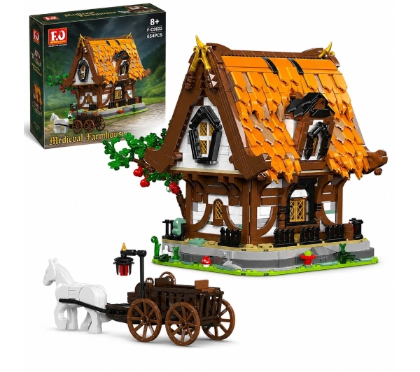 Mould King Klocki konstrukcyjne Medieval World Log Cabin (16054) 2192 elementów