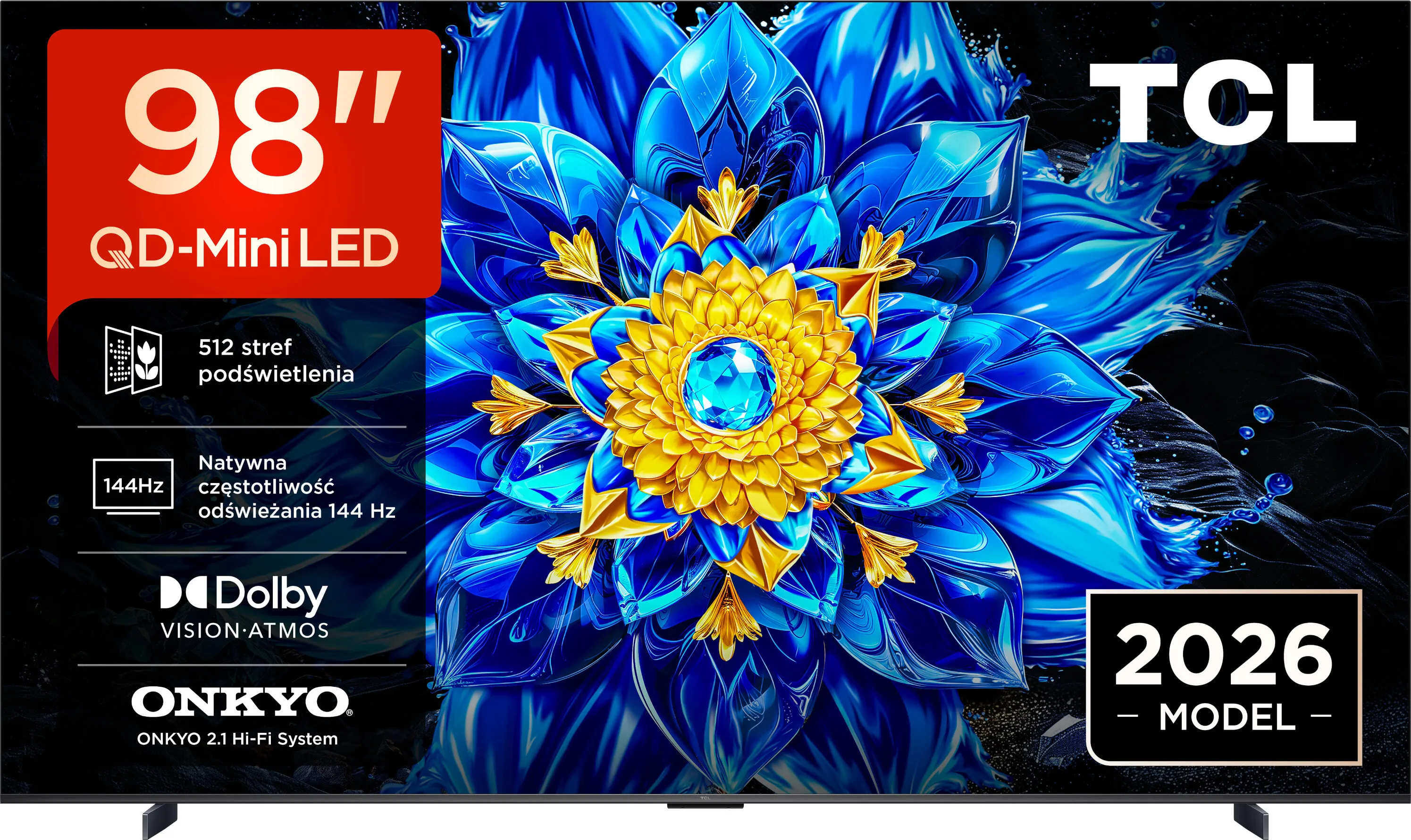 Telewizor TCL 98P8L 98" QD-Mini LED 4K 144Hz Google TV Funkcje AI Dolby Vision Dolby Atmos HDMI 2.1 DVB-T2