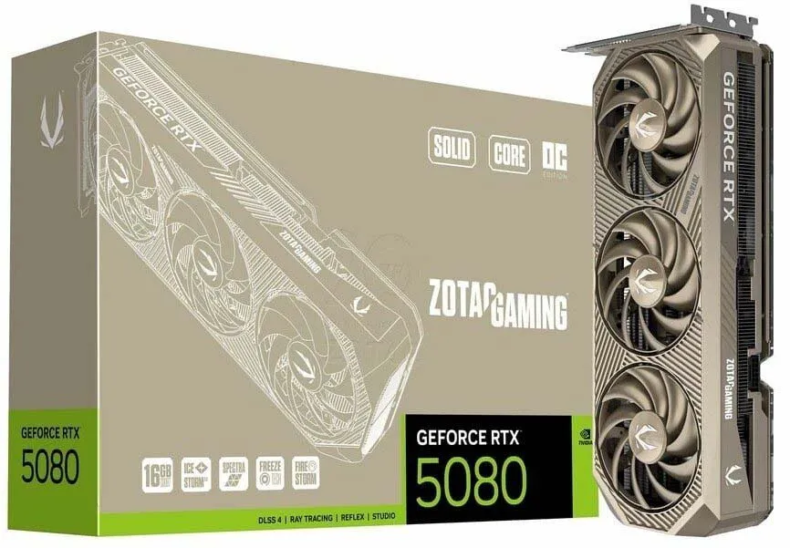 Karta graficzna Zotac Gaming GeForce RTX 5080 Solid Core OC 20th Anniversary Edition 16GB GDDR7 256bit DLSS 4
